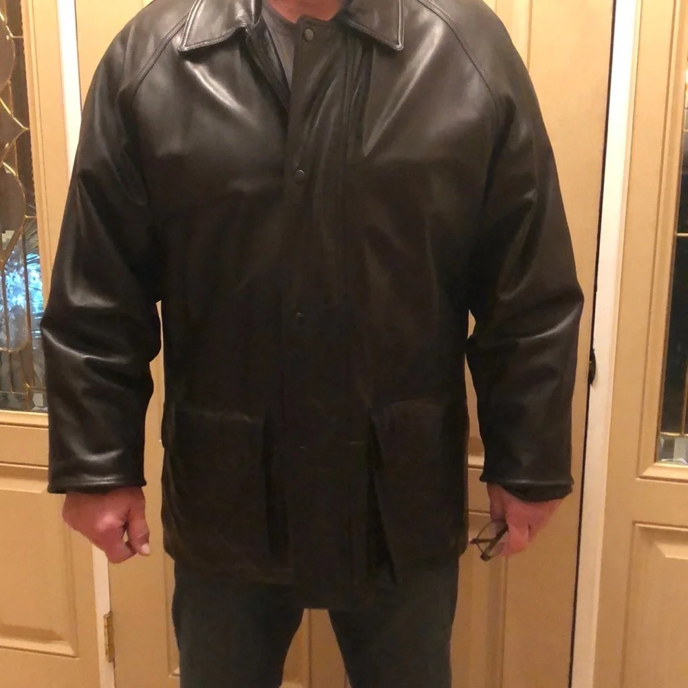 Vintage Coach- Excellent condition Mens lined leather jacket XL Black - Picture 3 of 8